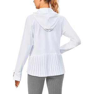 Little Donkey Andy Women’s UPF 50+ Golf Jacket with Pleated Hem(White)