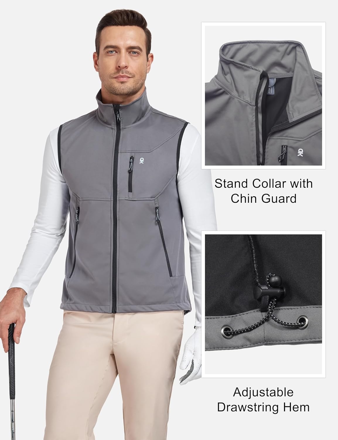 image:imageLittle Donkey Andy Mens Lightweight Golf Vest OuterwearGray