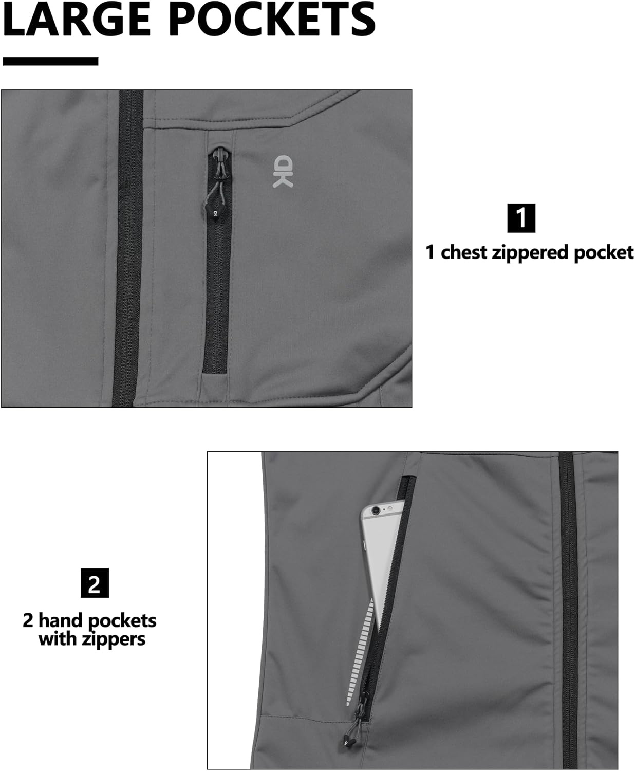 image:imageLittle Donkey Andy Mens Lightweight Golf Vest OuterwearReflective Gray