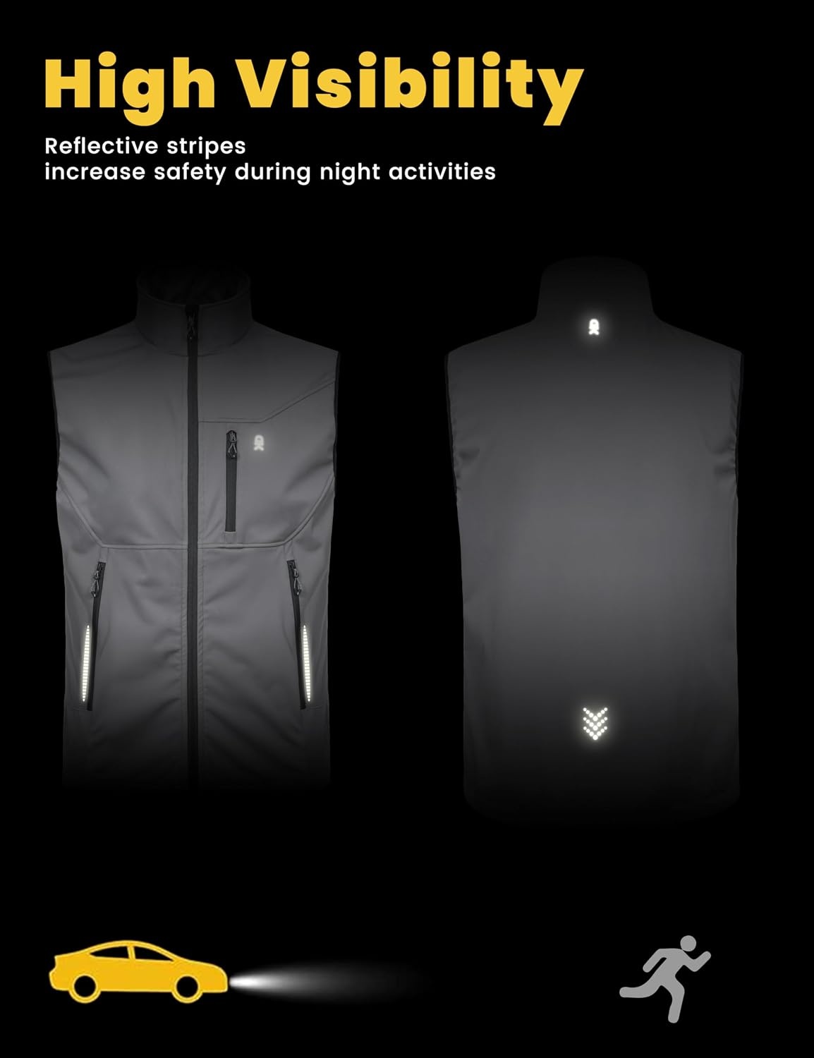 image:imageLittle Donkey Andy Mens Lightweight Golf Vest OuterwearReflective Gray