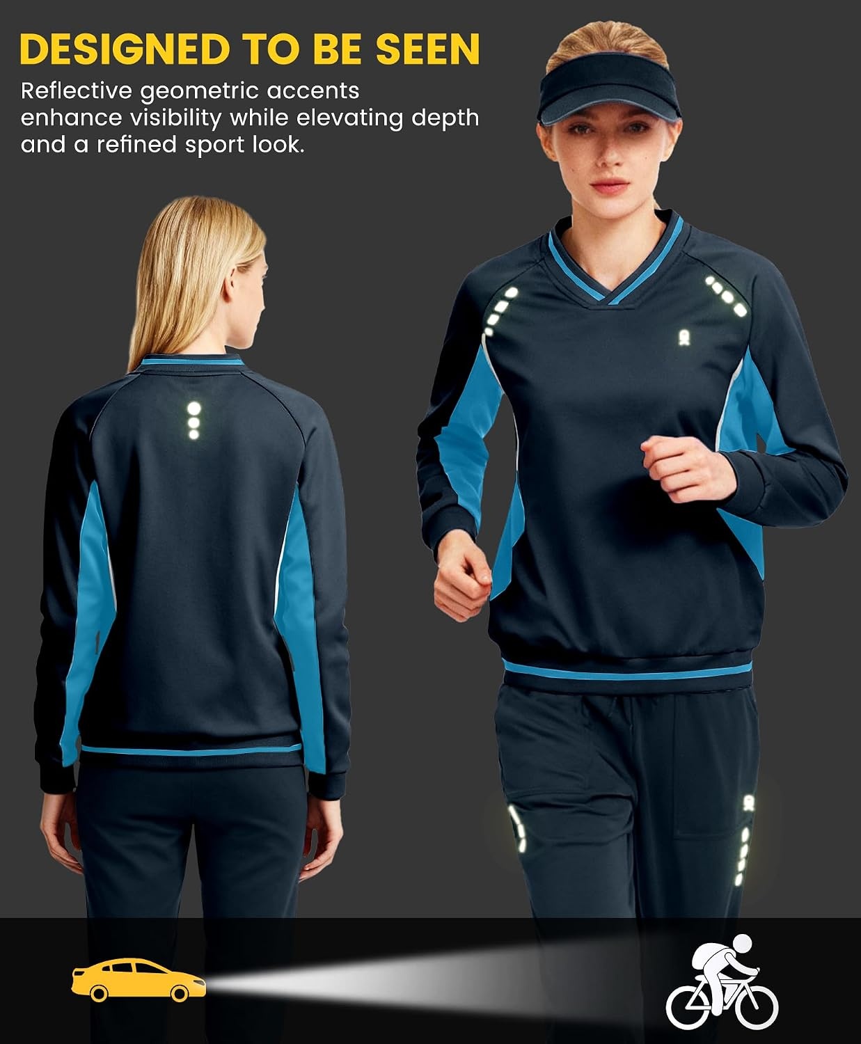 image:imageLittle Donkey Andy Womens Tracksuit 2 Piece Sweatsuit V Neck Pullover SetNavylight Blue