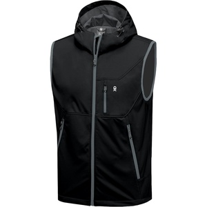 Little Donkey Andy Men’s Lightweight Golf Vest Outerwear(Hooded Black)