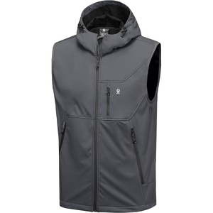 Little Donkey Andy Men’s Lightweight Golf Vest Outerwear(Hooded Gray)