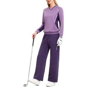 Little Donkey Andy Women’s Tracksuit 2 Piece Sweatsuit V Neck Pullover Set(Purple)